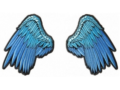 Blue Angel Wings Patches 2 Piece Set | Embroidered Patches